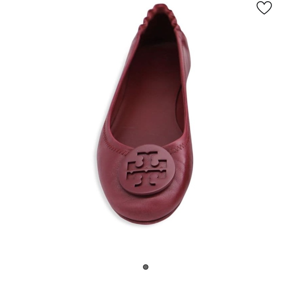 Tory Burch Women's New Minnie Ballerina Burgundy Flats Size 6.5 - Picture 2 of 11